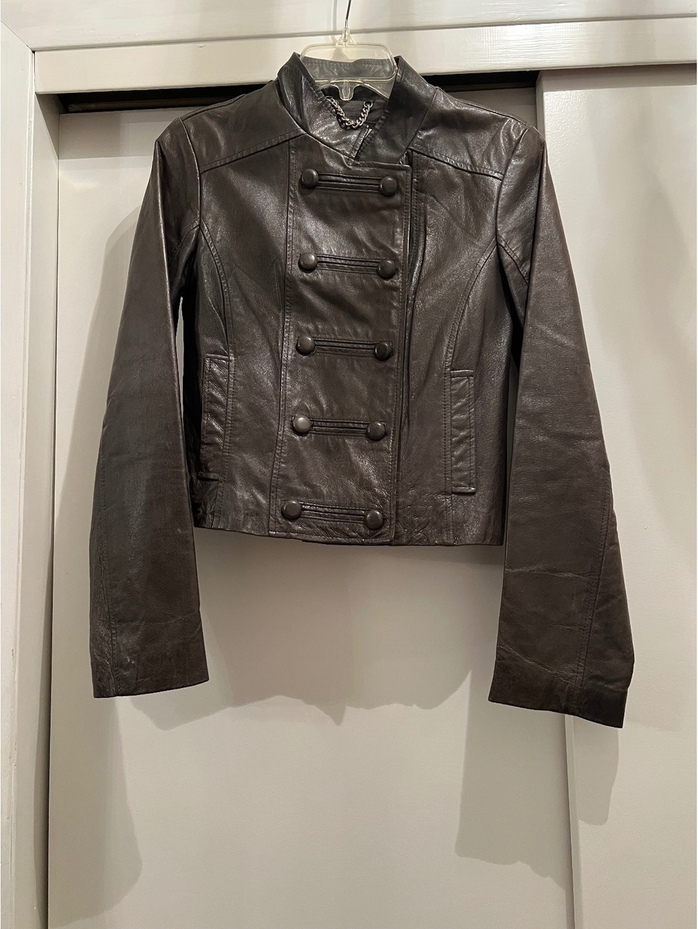 Vintage BB Dakota Women's Small Brown Leather Military Style Jacket
